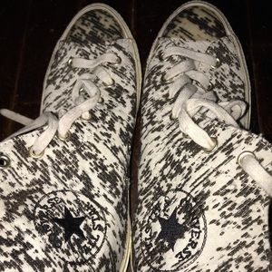 High top black and white converse